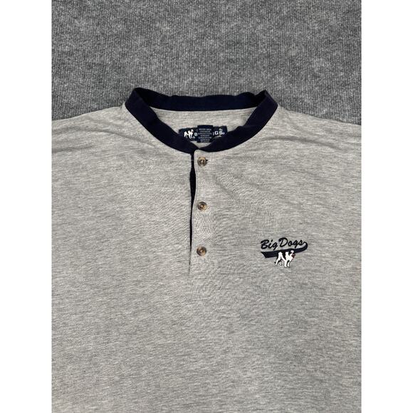 Vintage Big Dogs Two-Tone Henley Shirt 3X - Picture 10 of 13